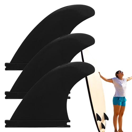 Generisch Paddle-Board-Finne, Longboard-Finne-Ersatz - 3 Stück Nylon-Fiberglas-Ersatz-Surfbrettflossen,Einfach zu installierendes Paddleboard-Zubehör, dekoratives multifunktionales Surfzubehör für von Generisch