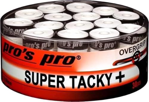 Generisch Pro's Pro 30 STK. Super Tacky Plus Overgrip - für Tennis, Badminton, Padel, Squash - Griffband (Weiß) von Generisch