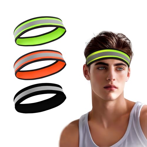 Generisch Reflektierendes Stirnband, Stirnband Sport für Jogging, Laufen, Wandern, Fahrrad und Motorrad Fahren, Reflektierendes Headband für verbesserte Sichtbarkeit bei Nacht Unisex (Grün) von Generisch