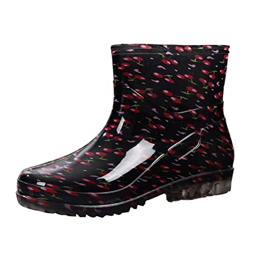 Generisch Regenstiefel-Damen, Regenschuhe Damen Halbhohe Gummistiefel Damen Bunt Gummistiefel Gummistiefel Regenstiefeletten Stiefeletten Gummistiefeletten Reitstiefeletten von Generisch