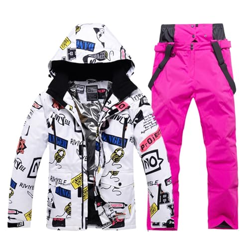 Retourenkauf, Skianzug Herren 2 Teilig Set Wasserdicht Schneeanzug Winter Thermo Overall Skibekleidung Warm Snowboardjacke Thermoanzug Langlaufski Set Snowboard Set Ski Anzug von Generisch