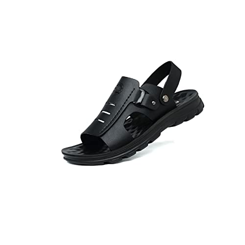 Generisch Sandalen Herren Hausschuhe Herren Sandalen Leder Herren Sandalen Sommer Strand Sandalen Slip-On Herren Leder Freizeitschuhe von Generisch