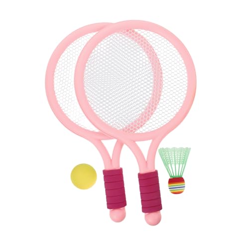 Generisch Satz Badmintonschläger Für Badminton- Tennisschläger Für Jugendliche Spiele Im Hinterhof Strand-badmintonschläger Paddelball Badminton-kit Beachtennis Plastik Rosa von Generisch