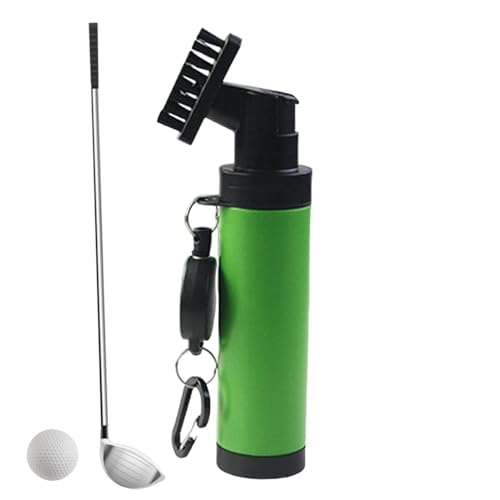 Generisch Schlägerbürstenreiniger, Golfschläger-Reinigungsbürste - Golf-Reinigungsbürste - Großvolumige Nylonborsten-Golfschläger-Reinigungswerkzeug-Wassersprühflasche mit Halteclip für Anfänger von Generisch