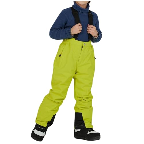 Generisch Schneehose Kinder Skihose Snowboardhose Winter Wärme Outdoorhose Latzhose Winterhose Winddicht Wasserdicht Winterhose Jungen Mädchen Grün 5 von Generisch