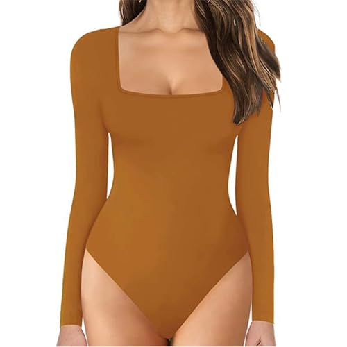 Generisch Shapewear Damen Body Langarm, Skims Bodysuit Langarm, Bodies Slim Fit Shaper Overall Hoher Elastizität Elegant Turnanzug Langen Ärmeln Tops Oberteile Freizeit Basic Langarmshirt Women von Generisch