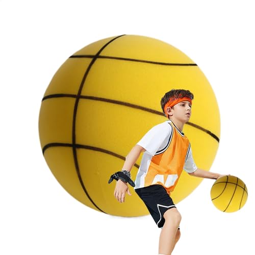 Generisch Silent Basketball Basketballkorb, 18/21/24cm Leiser Indoor Basketball,Hochbelastbarer Silent Basketball,Hochelastisch Silent Basketball,Schaumstoffball,Leise Spielzeugbälle von Generisch