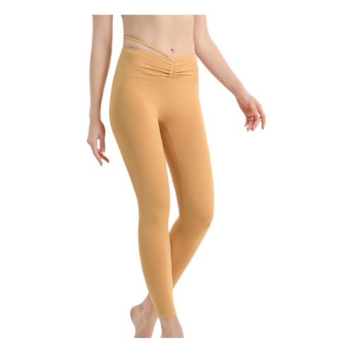 Generisch Skinnyfy Anti Cellulite Leggings Resistance Band Leggings Zum Abnehmen Kompressionslegginssexy Schlanke Yogahosen Für Damen, Enge Hüfthebe-Fitnesshosen, Schnelltrocknend, L Orange von Generisch