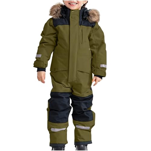 Generisch Skioverall Unisex Kinder Winddicht mit Kapuze Schneeanzug Wasserdicht Atmungsaktiv Winteranzug Verdickt Warm Schneeoverall skianzug kinderschneeanzug 104black friday 2024 wann von Generisch