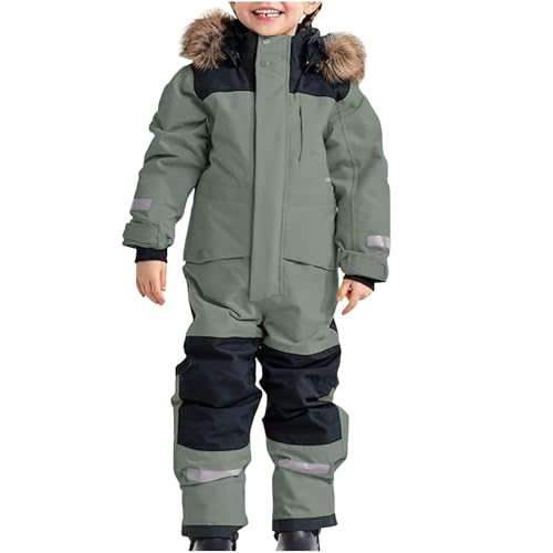 Generisch Skioverall Unisex Kinder Winddicht mit Kapuze Schneeanzug Wasserdicht Atmungsaktiv Winteranzug Verdickt Warm Schneeoverall skianzug kinderskianzug kinder 2 teiligblack friday 2024 ab wann von Generisch