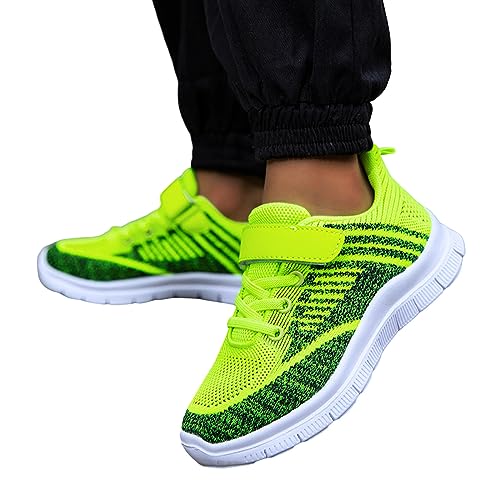 Generisch Sportschuhe Kinder Jungen Mädchen Hallenschuhe Turnschuhe Leicht Mesh Straßenlaufschuhe Atmungsaktiv Laufschuhe Dicker Boden rutschfest Klettverschluss Sneaker von Generisch