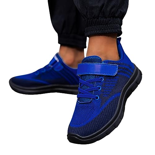 Generisch Sportschuhe Kinder Jungen Mädchen Hallenschuhe Turnschuhe Leicht Mesh Straßenlaufschuhe Atmungsaktiv Laufschuhe Dicker Boden rutschfest Klettverschluss Sneaker von Generisch