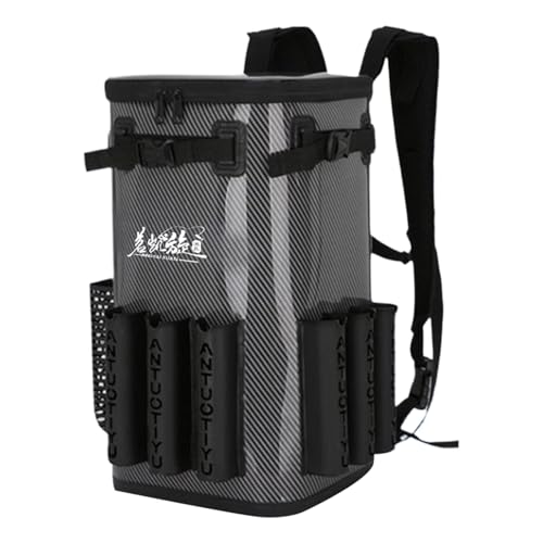 Generisch Tackle-Box-Rucksack, Angelgerät-Tasche | wasserdichte Angeltasche 49L Angelrucksack mit Rutenhalter,Große Sling-Aufbewahrungstasche, Angelgerät-Rucksack zum Wandern und Jagen von Generisch