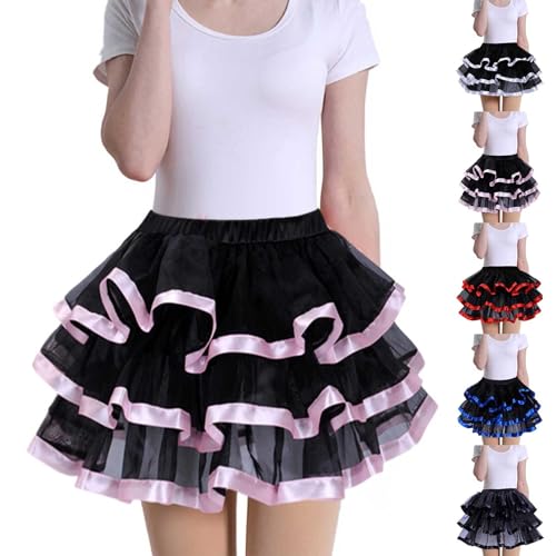 Generisch Tütü Damen Tanzkleid Regenbogen Unterrock Für Kleinkinder Kinder Weihnachtsfeier Retro Ballet Elastische Kostüm Petticoat Blase Rock Tüll Faschingskostüme von Generisch