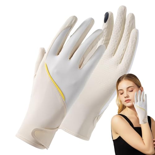 Generisch UV-Schutzhandschuhe für Damen, UV-Fahrhandschuhe für Damen, Sunscreen Ice Silk Kühlende UV-Handschuhe für Damen, Anti-Rutsch-Partikel Damen-Sonnenhandschuhe für Camping-Outdoor-Aktivitäten von Generisch