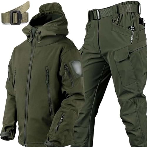 Generisch Uniformen Herren Jacke Und Hose Stück Sets Wasserdicht Militärische Uniform Tarnung Taktische Anzug Military Camo Für Airsoft Paintball Camping Outdoor Sportarten,C,S von Generisch