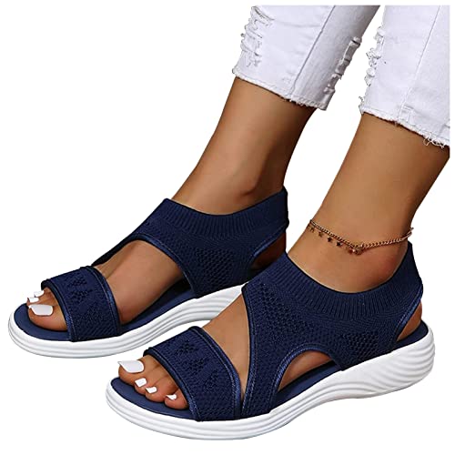 Generisch Walking Sandals Women Comfort Knit Sports Sandals, Summer Washable Slingback Orthopedic Slide Sport Sandals Mesh Soft Sole Casual Women's Shoes von Generisch