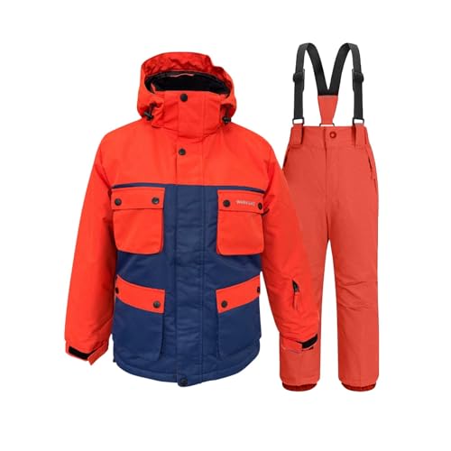 Generisch Warehouse Deal, Skianzug Kinder Thermo Winddicht Skihose - Winteranzug Mode Winterjacke Atmungsaktiv Bekleidungsset Warmer Daunenjacke 2tlg Verdickte von Generisch