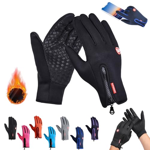 Generisch Warme Winddichte wasserdichte Touchscreen Handschuhe Unisex, Frostfit - Thermo Handschuhe, Thermo Ski Handschuhe Frauen, Winter Outdoor Snowboard Non-Slip Handschuhe Herren Warm (Black, S) von Generisch