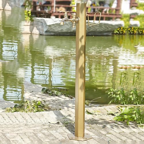 Generisch Wassersäulen-Gartenpumpe Wassersäule für den Garten Wasserhahn mit 1 Haken Gartenwassersäule für Gartenbewässerung Edelstahl Wasserzapfsäule Wasserzapfstelle,C,98 * 6.4cm von Generisch