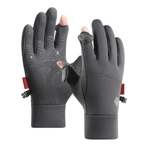 Generisch Winterhandschuhe für Herren, Fahrradhandschuhe | 2 Cut Fingers Design rutschfeste Handschuhe,Eisangelausrüstung, Unisex-Winterhandschuhe für Motorradfahren, Pendeln von Generisch