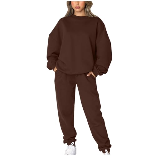 Sportanzug Damen, Trainingsanzug Damen Zweiteiler Sportanzug - Sport Kleidung Baggy Freizeitanzug Bequeme Tracksuit Streatwear Oversize Hoodie Und Jogginghose von Generisch