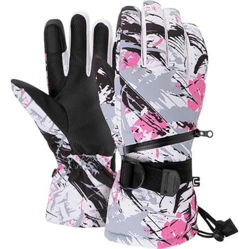 Generisch wasserdichte Winterhandschuhe,wasserdichte Schneehandschuhe - Winter Outdoor Schneehandschuhe - Tragbare Erwachsene Finger Schnee-Ski-Handschuhe zum Wandern, Bergsteigen, Skifahren von Generisch