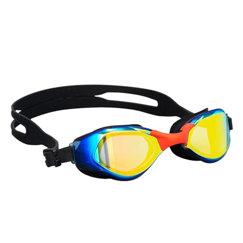 Getönte Schwimmbrille, UV-Schutz, Anti-Beschlag, UV-Schutz, kein Auslaufen, klare Sicht, Schnorchelbrille mit verstellbarem Silikonband für Sport von Generisch