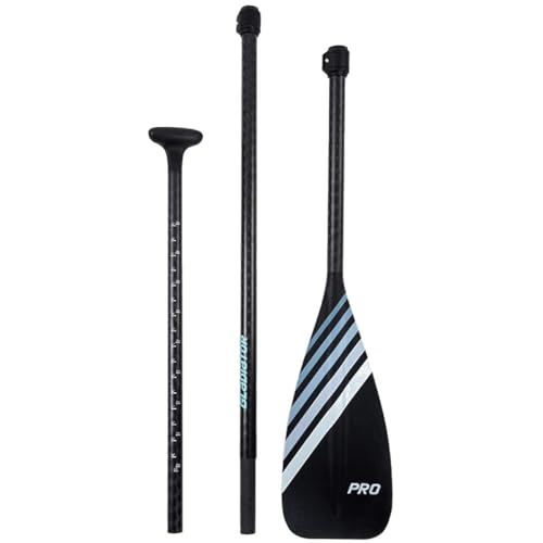 Gladiator Pro Hybrid SUP Paddel Modell 2024 – schwarz I Leichtes Carbon Fiberglas Paddel, 3-teilig I Allround/Touring I Optimale Kraftübertragung I Günstiger Preis durch Direktimport von Generisch