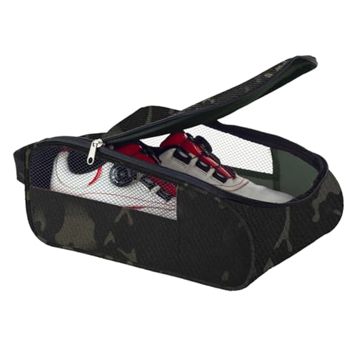 Golf-Schuhtasche, Sportschuhtasche, Reise-Schuhtasche, faltbare Sneaker-Tasche, atmungsaktive Schuh-Reisetasche für Damen und Herren, Schwarz , Refer to description, Unisex von Generisch