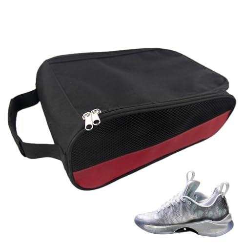 Golf-Schuhtasche – Sneaker-Tasche, Schuhtasche – wasserabweisend, mit Reißverschluss, tragbarer Schuh-Organizer mit Netz-Belüftung für Fitnessstudio, rot, Refer to description, Uni Golf-Schuhtasche – Sneaker-Tasche, Schuhtasche – wasserabweisend, mit Reißverschluss, tragbarer Schuh-Organizer mit Netz-Belüftung für Fitnessstudio, rot, Refer to description, Uni von Generisch