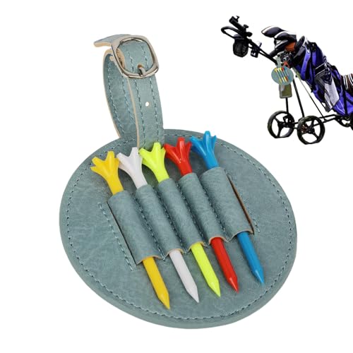 Golf-Tee-Aufhänger, Tee-Halter für Golftasche - Tragbare Golf-Tee-Tasche mit 5 fünfeckigen Tees,Golf-Tee-Beutel, Golfball-Tee-Halter, professioneller Sport-Golfball-Halter für Golftraining von Generisch