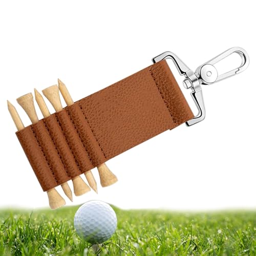 Golf-Tee-Gürtelclip, 5 Schlitze, PU-Leder, Outdoor-Holster für Golf-Tees, tragbares Golftee, Gürtelclip, Outdoor-Tee-Holster für Golfer, Männer und Frauen von Generisch