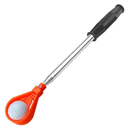 Golfball-Retriever, teleskopisch, Golfball-Picker-Oberteil - 8-teiliges Golfball-Picker-Oberteil - Klappbares Ball-Retriever-Werkzeug Golf, Golf-Gadgets aus Edelstahl, Golfball-Greifer für Putter, Dam von Generisch