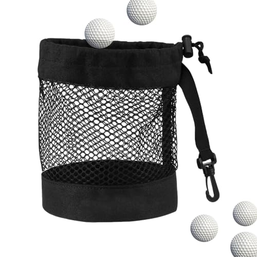 Golfball-Tasche – Netz-Golftasche, Organizer, Ballhalter, tragbare Aufbewahrungstasche mit Kordelzug und Clip, Tasche für Golftraining, Übung von Generisch