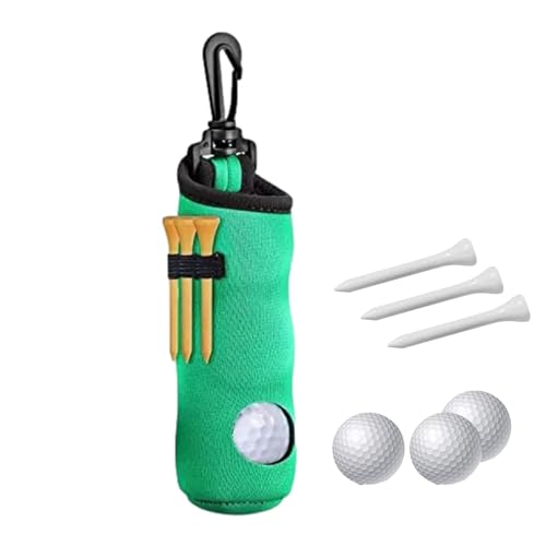 Golfball-Tragetasche, tragbare Golf-Tee-Halterung mit Haken, leichte Golfball-Tasche, Golfballhalter mit Clip, langlebige Golfball-Aufbewahrungstasche für 3 Golfbälle für Sportliebhaber von Generisch