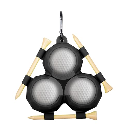 Golfballhalter, Silikonabdeckung für Golfball, die Silikonhülle für Golfbälle enthält 3 Bälle – tragbare Golfball-Halterung zum Schutz von Golfbällen von Generisch