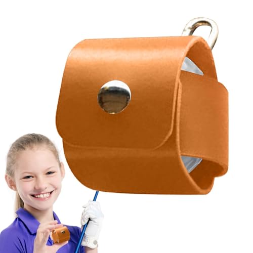 Golfballtasche, Golfzubehörtasche, Rindsledertasche Golftasche, Aufbewahrungstasche für Golfbälle mit Metallschnalle, Golfzubehör-Etui für Golf-Enthusiasten von Generisch