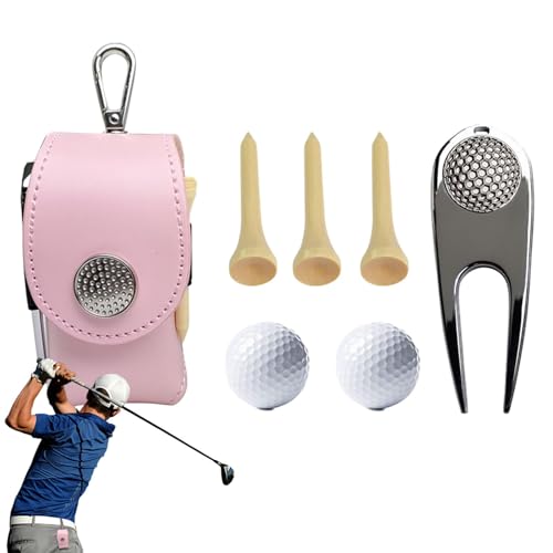 Golfballtasche | Golf-Utility-Tasche | Taillenbeutel | Golf-Tee-Beutel | Golfball-Tragetasche mit Tee-Halter | Golfball-Taschenhalter für Damen und Herren, Gürtel, Golf, Golf-Geschenk von Generisch