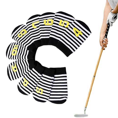 Golfschläger-Abdeckungs-Set, Golfschläger-Kopfschutz | Golfschläger-Kopfschutz, Golfschlägerkopfbedeckungen, gestrickte Socken-Form, Golf-Eisenabdeckungen mit Zahlenanhänger, Golfzubehör von Generisch