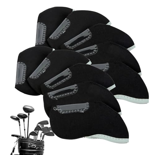 Golfschläger-Eisenhüllen,Golfschläger-Eisenhüllen | 10 Stück Iron Head Covers Golfschlägerhüllen mit sichtbarem Design, Golfschlägerkopfhüllen für Golfschläger, Freunde von Generisch