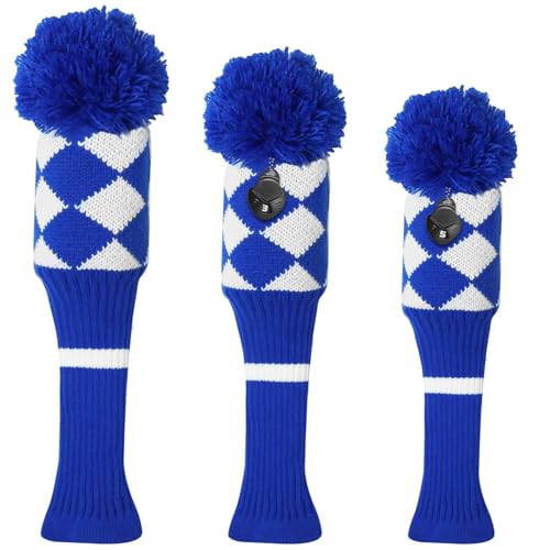 Golfschläger-Schlägerkopfhüllen,Golfschläger-Schlägerkopfhüllen | Golfschlägerhauben-Set 3-teilig Golfschlägerhauben - Lustige Golfschläger-Sockenhüllen für Männer und Frauen, Holzköpfe von Generisch