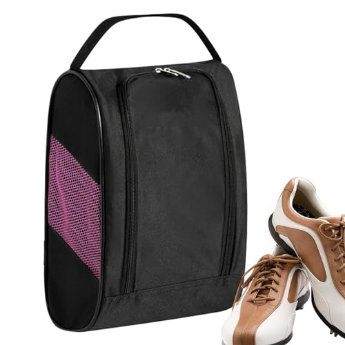 Golfschuhtasche – atmungsaktive Golfschuh-Tragetaschen, offene Struktur, Golftaschen mit Reißverschluss, Schuhtragetaschen mit Belüftung, verschleißfestes Nylongewebe, Tragetaschen für Golf-Tees, von Generisch