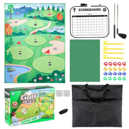 Golfspiel-Trainingsmatte, Chipping-Golf-Übungsmatte | Übungs-Golf-Schlagmatten-Set | Golf-Übungsmatte mit Stabiler Rückseite für draußen, Zuhause, Arbeitsbereich, Hof von Generisch