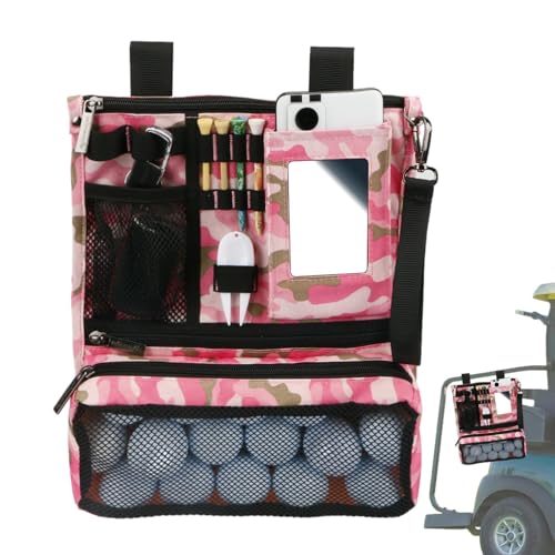Golftasche, Golfballtasche - Minigolf-Tee-Beutel-Tasche,Wertsachentasche mit Reißverschluss, Faltbare Aufbewahrungstasche, langlebige multifunktionale Golftasche für Ballmarker, Handschuhe, Handy von Generisch
