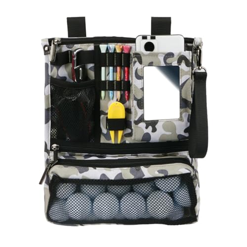 Golftasche, Golfballtasche | Minigolf-Tee-Beutel-Tasche | Wertsachenhalter mit Reißverschluss, Faltbare, langlebige und multifunktionale Golftasche für Schlüssel, Handy, Ballmarker, Handschuhe von Generisch