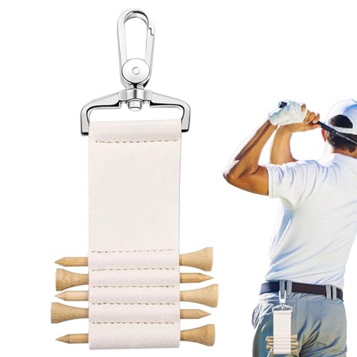 Golftaschen-Tee-Halter, Leder-Golf-Tee-Halter für Tasche - Aufbewahrungsbehälter für Golf-Tees aus PU-Leder mit 5 Fächern - Trinkbares Golf-T-Shirt aus PU-Leder für Golfer, Männer und Frauen von Generisch