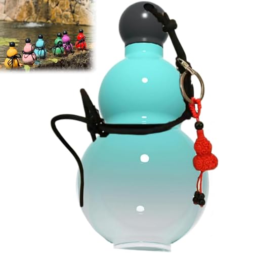 Gourd Water Bottle, Gourd Sports Water Bottle, Chinese Retro-Inspired, Unique Travel Water Bottle for Gym, Durable Gourd-Style Water Bottle, Black Myth God Ordained Man Wu Kong Game Fan (Blue) von Generisch