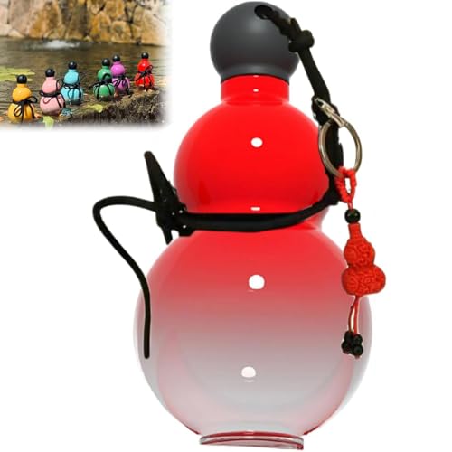 Gourd Water Bottle, Gourd Sports Water Bottle, Chinese Retro-Inspired, Unique Travel Water Bottle for Gym, Durable Gourd-Style Water Bottle, Black Myth God Ordained Man Wu Kong Game Fan (Red) von Generisch