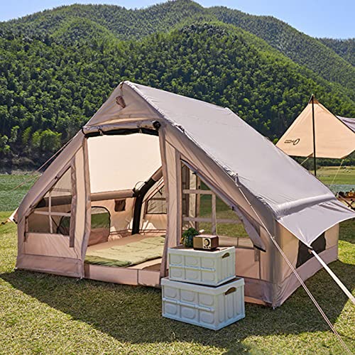 Großes aufblasbares Campingzelt für 4 bis 8 Personen mit Pumpe, wasserdichtes Outdoor-Jurtenzelt für Glamping, einfacher Aufbau & Segeltuch, heiße Zelte, Luftaufblaskabine für 4 Jahreszeiten, von Generisch